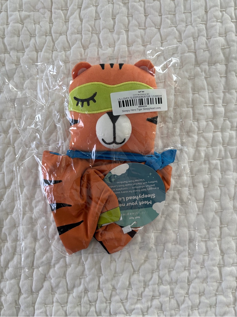 NIB Little Sleepies Sleepy Hero Tiger Sleepyhead Lovey Plush
